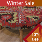 Turkish Kilim Large circular stool - WS309315