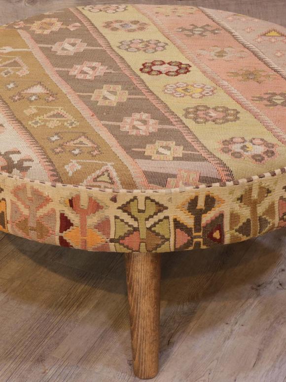 Turkish kilim covered stool