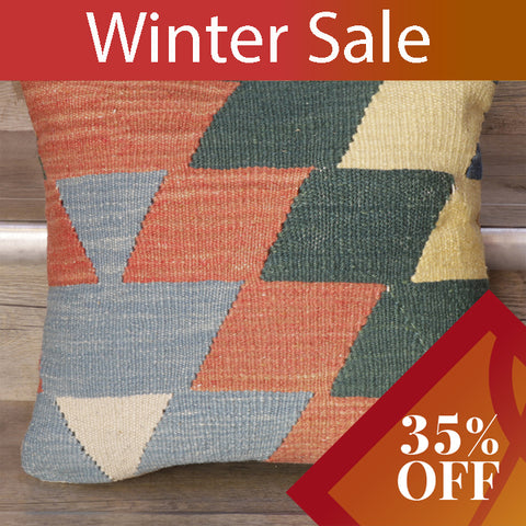 Small Handmade Turkish kilim cushion - 28425430a