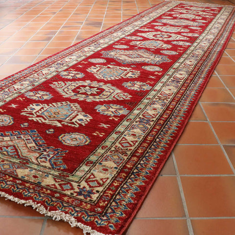 Fine handmade Afghan Kazak runner - 29525682