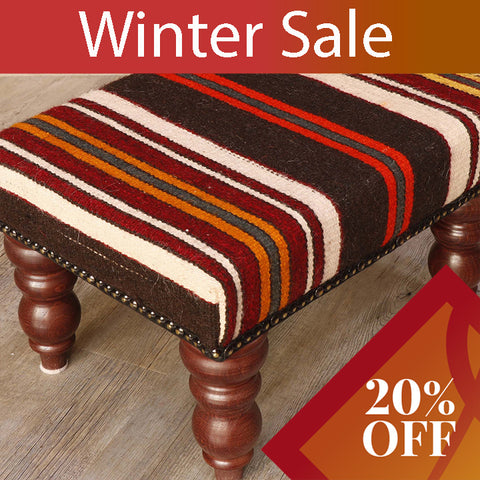 Small Turkish kilim stool - 30625816