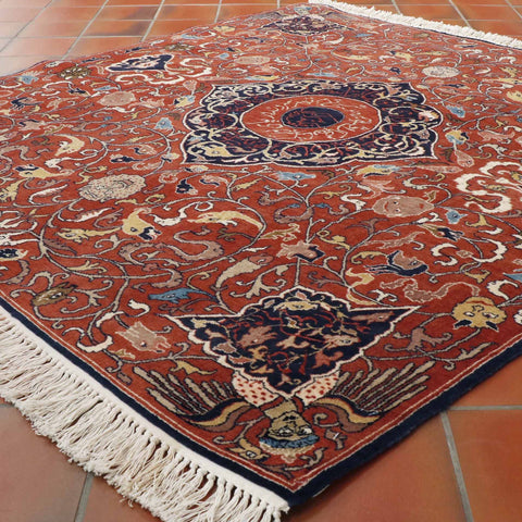 Fine handmade Kashmir wool and silk rug - 307654