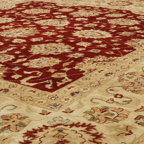 Fine handmade Afghan Ziegler square carpet - 30725658