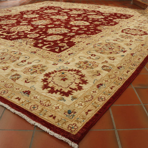 Fine handmade Afghan Ziegler square carpet - 30725658