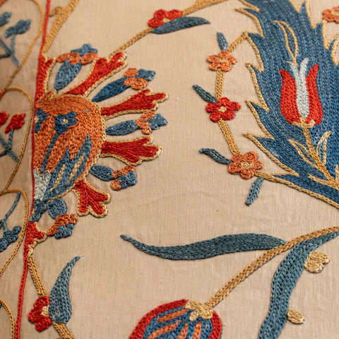Handmade Uzbek Suzani Silk Cushion - 307746AH