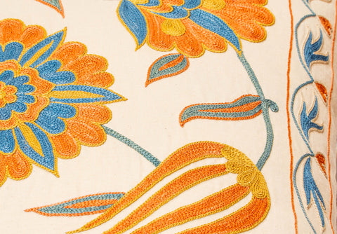 Handmade Uzbek Suzani Silk Cushion - 307746-BD