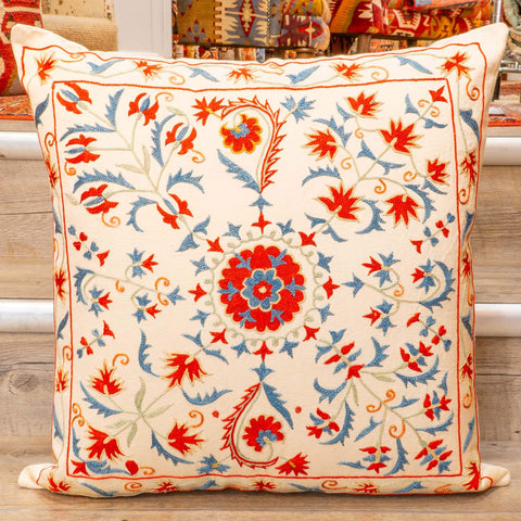 Handmade Uzbek Suzani Silk Cushion - 307746CA