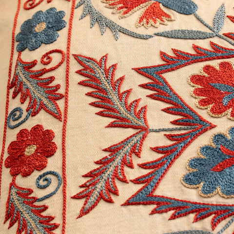 Handmade Uzbek Suzani Silk Cushion - 307746V