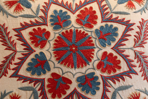 Handmade Uzbek Suzani Silk Cushion - 307746V