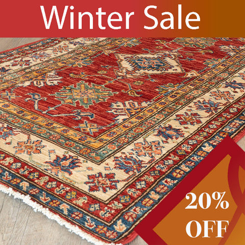 Handmade fine Afghan Kazak rug - WS307805