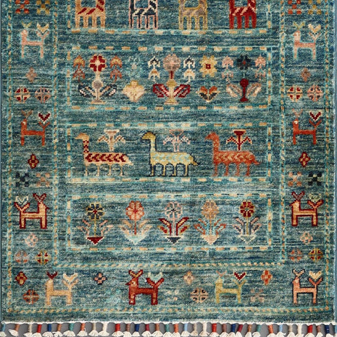 Handmade fine Afghan Samarkand rug - ENR308294