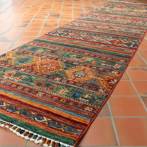 Handmade fine Afghan Samarkand runner - 308297