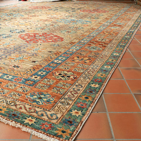 Handmade Fine Afghan Kazak carpet - 308413
