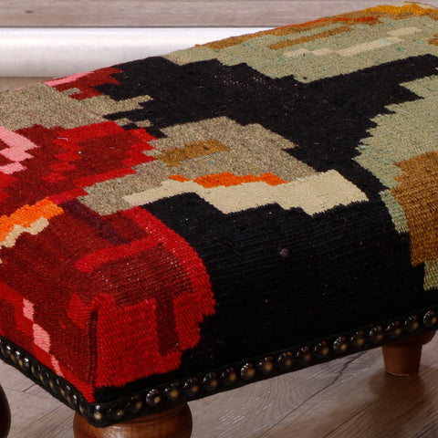 Small handmade Moldovan kilim stool - 308589