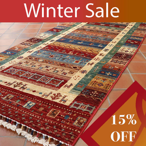 Handmade Afghan Loribaft runner - WS308632