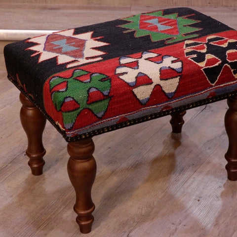 Medium Turkish kilim covered stool - 308678