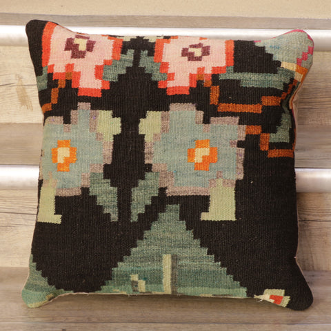 Small Handmade Moldovan kilim cushion - 309007