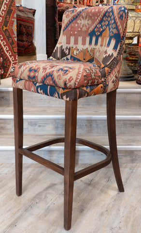 Turkish kilim covered bar stool -309074a