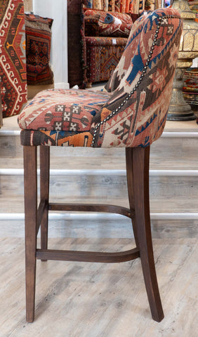Turkish kilim covered bar stool -309074a
