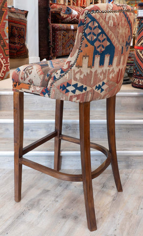 Turkish kilim covered bar stool -309074b