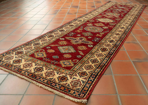 Handmade fine Afghan Kazak runner - 309250