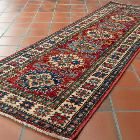 Handmade fine Afghan Kazak runner - 309251