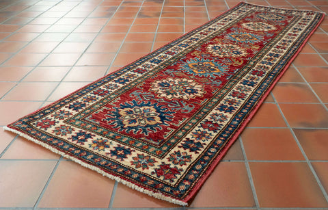 Handmade fine Afghan Kazak runner - 309251