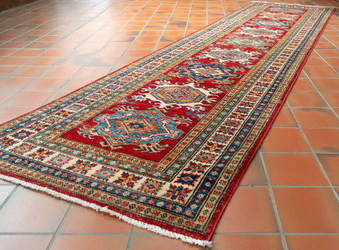 Handmade fine Afghan Kazak runner - 309254