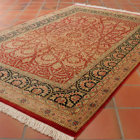 Handmade Oriental Qum silk rug - 309278