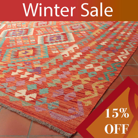 Handmade oversize Afghan Kilim - WS309281