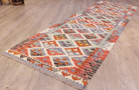 Handmade Afghan Kilim short runner - 309287