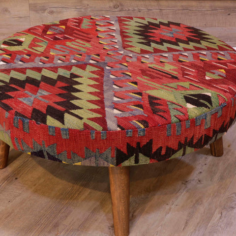 Turkish Kilim Large circular stool - 309315