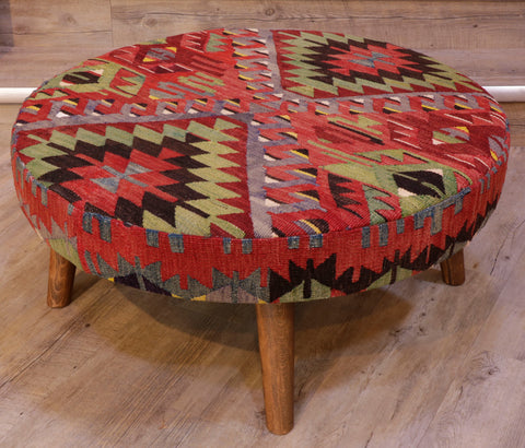 Turkish Kilim Large circular stool - 309315