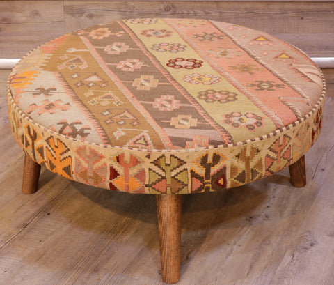 Turkish Kilim Large circular stool -309316