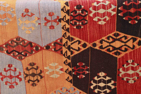 Turkish kilim covered bench stool - 309325