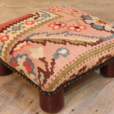 Small handmade Turkish kilim lady bug stool -309404