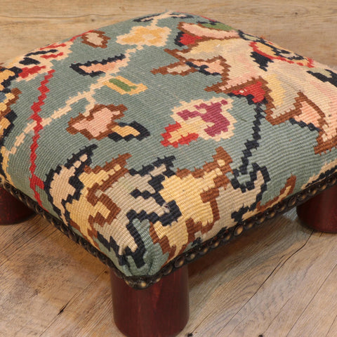 Small handmade Turkish kilim lady bug stool -309406