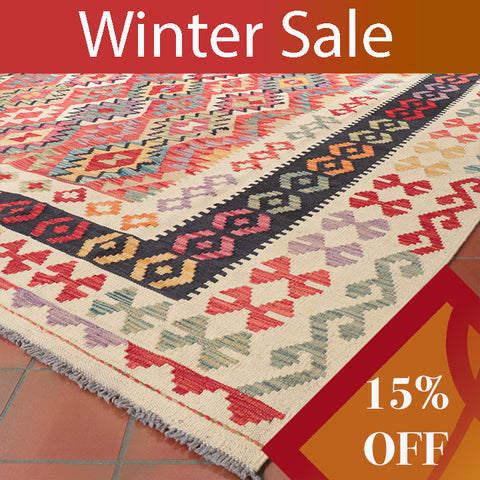 Handmade oversize Afghan Kilim - WS309410
