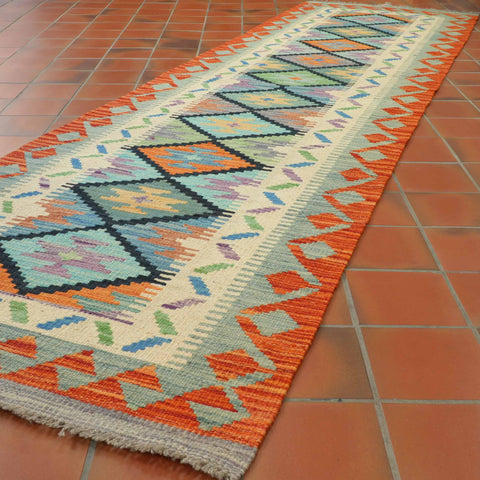 Handmade Afghan Kilim medium runner - 309419