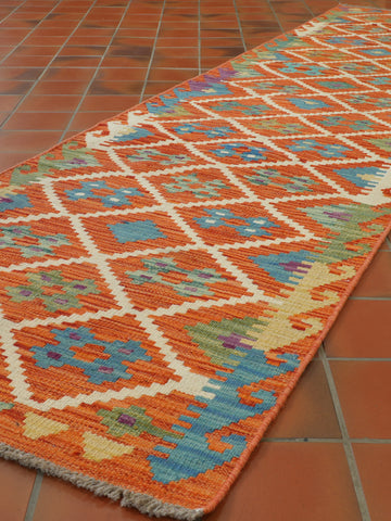 Handmade Afghan Kilim medium runner - 309426