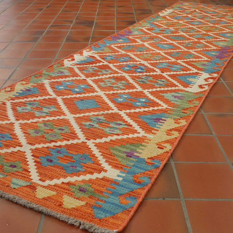 Handmade Afghan Kilim medium runner - 309426