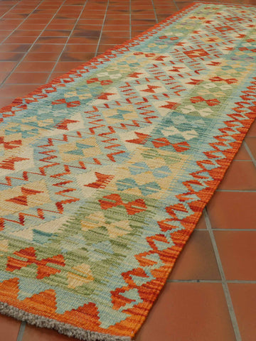 Handmade Afghan Kilim medium runner - 309429