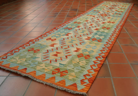 Handmade Afghan Kilim medium runner - 309429