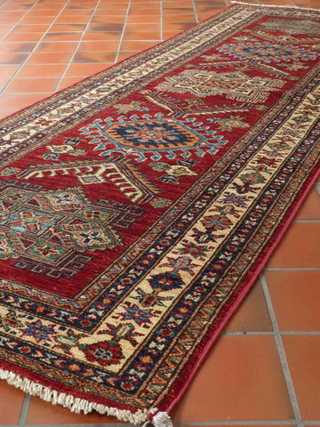 Handmade Afghan Kazak runner - 309449