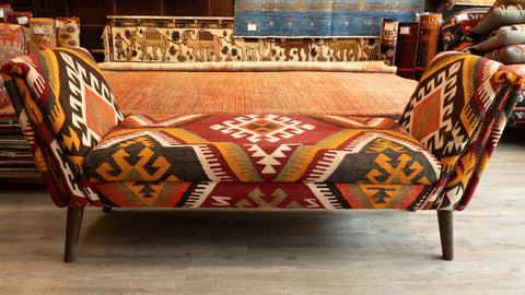 Handmade Turkish kilim Windsor Bench seat - 309499