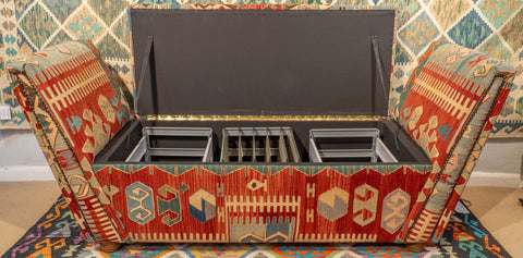 Handmade Turkish kilim Bespoke Balmoral storage seat - 309500LF