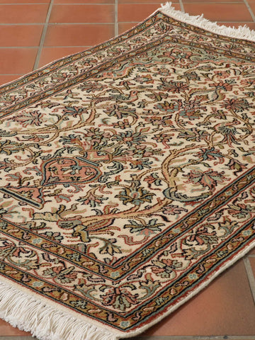 Handmade fine Kashmir silk rug - 30925516