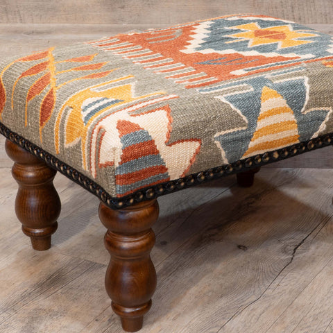 Small handmade Turkish kilim stool 309527