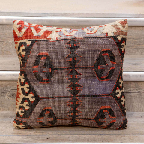 Small Handmade Turkish kilim cushion - 309674-AC