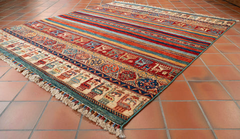 Handmade Afghan Kharjeen square rug - 309720